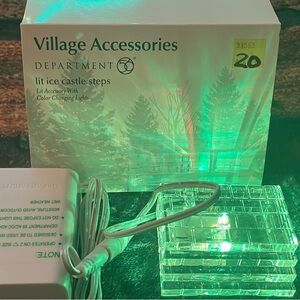 Department 56 Illuminated Ice Castle Steps with Green Glow
